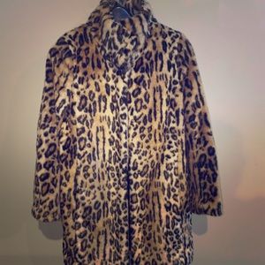Leopard print fall fur coat H&M